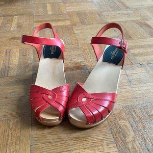 Swedish Hasbeen Red Fredrica high heel sandal